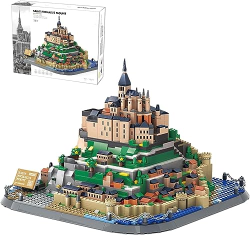 French Mont Saint Michel Architektur Baustein Set, 1392 Klemmbausteine Weltberühmtes Architekturmodell, Mini-Baustein-Bausatz, Geschenk für Erwachsene und Kinder, Kompatibel mit Lego von Tirff