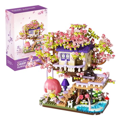 Kirschblüte Baumhaus, Sakura Bonsai Baum Bausatz, 1275+ Klemmbausteine Sakura-Baumhaus-Modellsets für Erwachsene, DIY Kreatives Botanik Kollektion Deko Geschenk Nicht Kompatibel mit Lgo Baumhaus Kirschblüte Baumhaus, Sakura Bonsai Baum Bausatz, 1275+ Klemmbausteine Sakura-Baumhaus-Modellsets für Erwachsene, DIY Kreatives Botanik Kollektion Deko Geschenk Nicht Kompatibel mit Lgo Baumhaus von Tirff