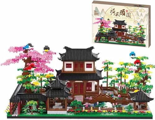 Modular Haus Bausteine, 4997 Klemmbausteine Lotus-Sommerpalast Bausteine Bausatz, Klassischer chinesischer Mini-Garten Bauklötze Set, MOC Konstruktionsspielzeug Nicht Kompatibel mit Großen Marken Modular Haus Bausteine, 4997 Klemmbausteine Lotus-Sommerpalast Bausteine Bausatz, Klassischer chinesischer Mini-Garten Bauklötze Set, MOC Konstruktionsspielzeug Nicht Kompatibel mit Großen Marken von Tirff
