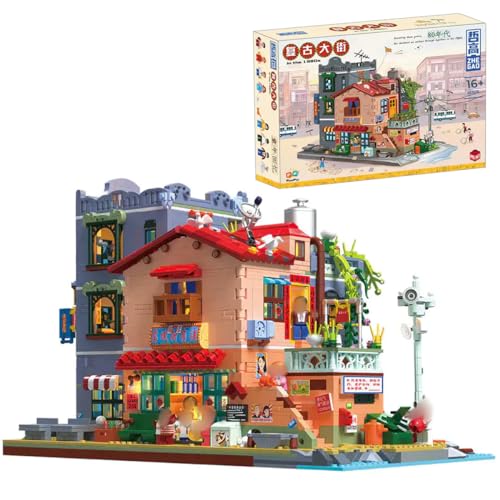 Modular Haus Modellbausatz, 3209 Klemmbausteine Vintage Straße Architektur Bausteine Bausatz, Konstruktionsspielzeug für Kinder und Erwachsene, MOC Haus Bauset Nicht Kompatibel mit Lego von Tirff