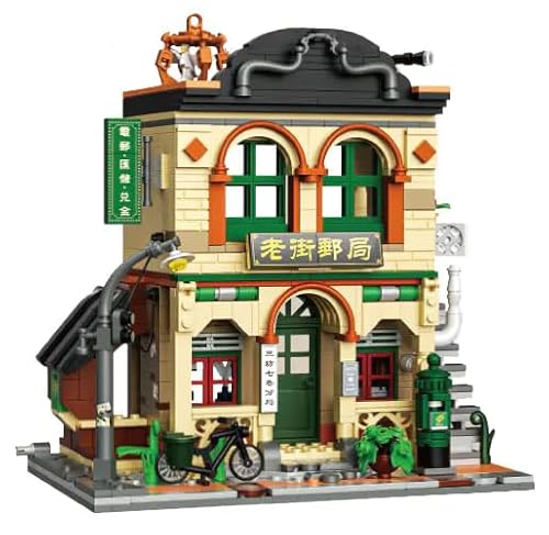 Modular Haus Modellbausatz, 731 Klemmbausteine Postamt Vintage Straße Architektur Bausteine Bausatz, Konstruktionsspielzeug für Kinder und Erwachsene, MOC Haus Bauset Kompatibel mit Großen Marken Modular Haus Modellbausatz, 731 Klemmbausteine Postamt Vintage Straße Architektur Bausteine Bausatz, Konstruktionsspielzeug für Kinder und Erwachsene, MOC Haus Bauset Kompatibel mit Großen Marken von Tirff