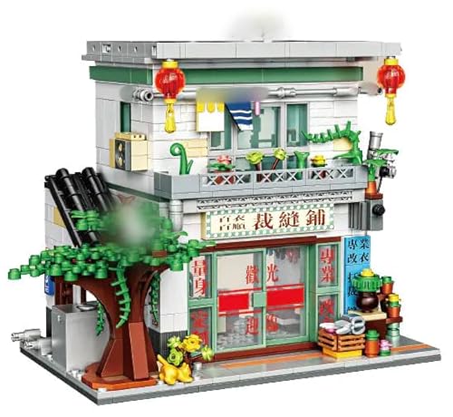 Modular Haus Modellbausatz, 760 Klemmbausteine Schneiderei Vintage Straße Architektur Bausteine Bausatz, Konstruktionsspielzeug für Kinder und Erwachsene, MOC Haus Bauset Kompatibel mit Großen Marken Modular Haus Modellbausatz, 760 Klemmbausteine Schneiderei Vintage Straße Architektur Bausteine Bausatz, Konstruktionsspielzeug für Kinder und Erwachsene, MOC Haus Bauset Kompatibel mit Großen Marken von Tirff
