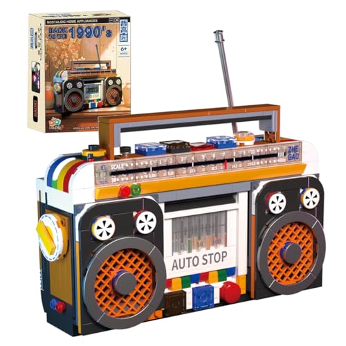 Tirff Retro Haushaltsgeräte Bausteine Set, 554 Klemmbausteine Retro Radio Technik Bausteine, Vintage Haushaltsgeräte, Ideas Spielzeug Modular Building für Kinder, Nicht Kompatibel mit Großen Marken von Tirff