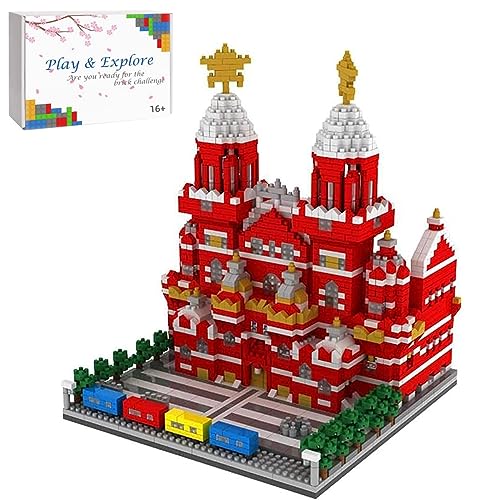 Roter Platz in Moskau Baustein Set, 2384 Klemmbausteine Weltberühmtes Architekturmodell, Mini-Baustein-Bausatz, Geschenk für Erwachsene und Kinder, Nicht Kompatibel mit Lego von Tirff