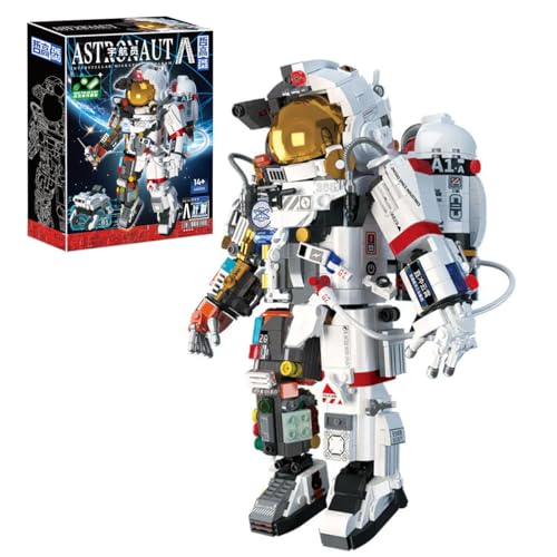 Space Astronaut Bauspielzeug, 1434 Klemmbausteine Weltraum-Spielzeug Bauset mit Displayständer, Sammlerstück zum Ausstellen Modell für Kinder und Erwachsene, Kompatibel mit Lego von Tirff