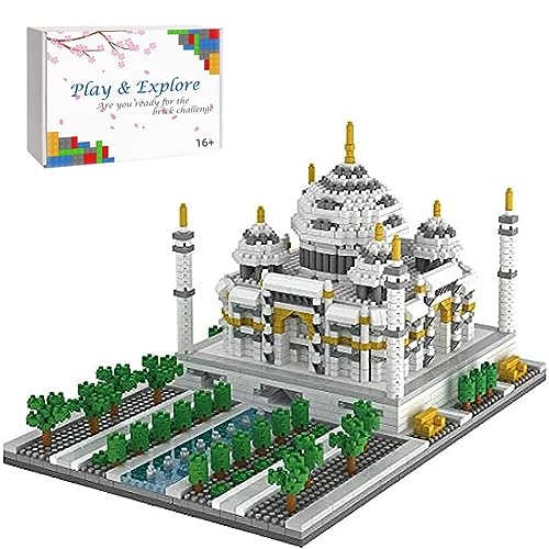 Taj Mahal Indien Baustein Set, 2169 Klemmbausteine Weltberühmtes Architekturmodell, Mini-Baustein-Bausatz, Geschenk für Erwachsene und Kinder, Nicht Kompatibel mit Lego von Tirff