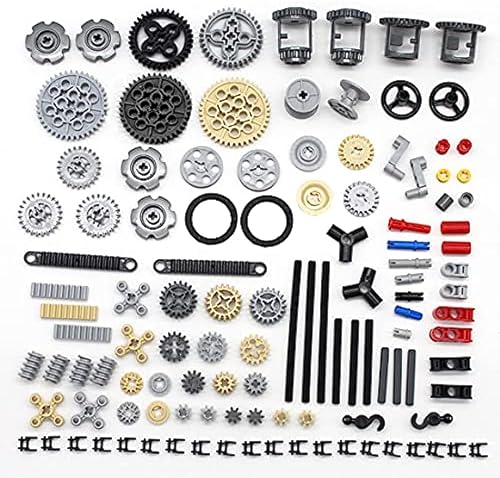 Technic Teile für Lego, DIY Technic Fahrzeug Teile Getriebeteile, Ersatz und Achse Teile Zahnrad Technic, 116 Teile von Tirff