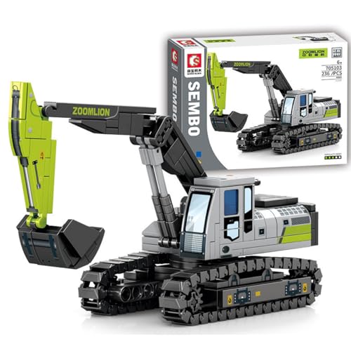 Tirff Technik Bagger Bausatz, 236 Klemmbausteine Technik Raupenbagger Bausteine, MOC Baufahrzeuge für Erwachsene und Kinder, Konstruktionsspielzeug Kompatibel mit Großen Marken Tirff Technik Bagger Bausatz, 236 Klemmbausteine Technik Raupenbagger Bausteine, MOC Baufahrzeuge für Erwachsene und Kinder, Konstruktionsspielzeug Kompatibel mit Großen Marken von Tirff