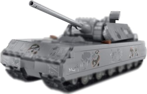 Technik Bausteine Panzer Bauset, 2127 Klemmbausteine Technik WW2 Militär Deutsche VIII Maus Panzer Bausteine, Militär Panzerträger Modellbausatz, Technik Panzer Kompatibel mit Andere Marken Technic von Tirff