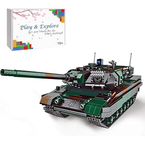 Technik Panzer Bausteine, 1346 Klemmbausteine 1/30 Technik Kampfpanzer Leopard 2A6 Panzer Modell, Militär Panzerträger Modellbausatz Spielzeug für Kinder und Erwachsene, Kompatibel mit Lego Technic von Tirff