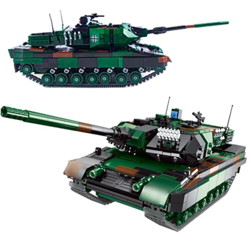 Tirff Technik Panzer Bausteine, 1346 Klemmbausteine 1/30 Technik Kampfpanzer Leopard 2A6 Panzer Modell, Militär Panzerträger Modellbausatz Spielzeug für Kinder und Erwachsene, Kompatibel mit Lgo von Tirff