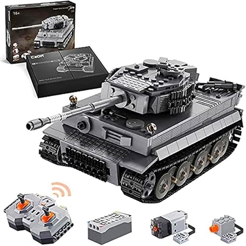 Technik Panzer Bausteine, 925 Klemmbausteine Technik WW2 Militär Tiger Panzer Bausteine, Militär Panzerträger Modellbausatz mit Fernbedienung und Motor, Kompatibel mit Lgo Technic von Tirff