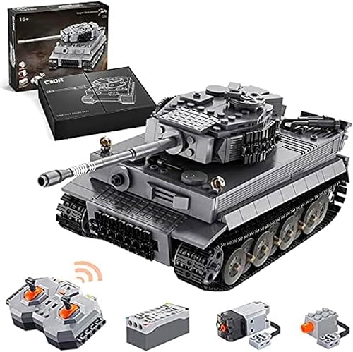 Technik Panzer Bausteine, CADA C61071W, 925 Klemmbausteine Technik WW2 Militär Tiger Panzer Bausteine, Militär Panzerträger Modellbausatz mit Fernbedienung und Motor, Kompatibel mit Lego Technic von Tirff