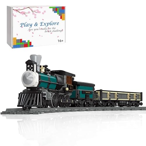 Technik Zug Eisenbahn Bausteine Modell, 560 Klemmbausteine TH10 Dampflokomotive Modell Bauset, Technik City Güterzug mit Schiene Bausatz, Compatibel mit Lego Technic von Tirff