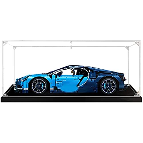 Tirff Acryl Schaukasten Vitrine Kompatibel Mit Lego 42083 Bugatti Chiron, Vitrine Schaukasten Staubdicht Showcase Display Case für 42083 (Ohne Modell Kit) (Typ 1) von Tirff