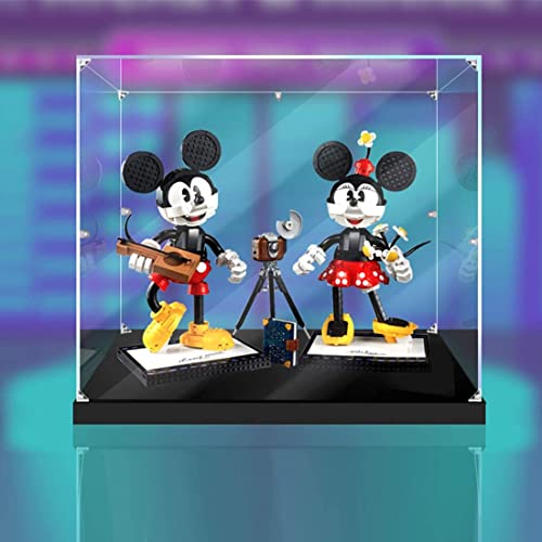 Tirff Acryl Staubdicht Vitrine Kompatibel Mit Lego 43179 Micky Maus und Minnie Maus, Schaukasten Staubdicht Vitrine Display Case für Lego 43179 (Ohne Modell Kit) (Stil 02) von Tirff