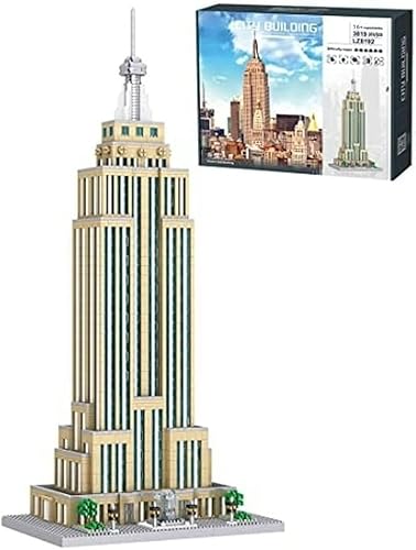 Tirff Bausteine Haus Bausatz, 3819+ Klemmbausteine Empire State Building Architektur Bausteine Modell, MOC Weltberühmtes Gebäude Street View Modellbausatz Nicht Kompatibel mit Lego von Tirff