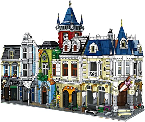 Tirff Bausteine Haus Bausatz, 8740 Klemmbausteine 3 in 1 Buchhandlung Garten Taverne Bausteine Modell Mit Minifigures, MOC Street View DIY Architektur Modular Buildings Kompatibel mit Lego Haus von Tirff