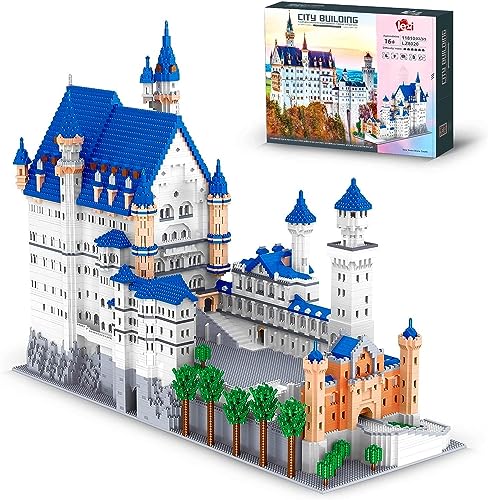 Bausteine Haus Bausatz, Schloss Neuschwanstein Prinzessin Schloss Haus Building Blocks, 11810 Klemmbausteine Modular Building Micro Diamond Particles Nicht Kompatibel mit Lego von Tirff