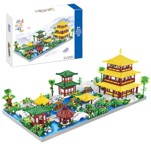 Tirff Chinesische Architektur Bausteine, 4154+ Klemmbausteine Dongting Lake Modellbausatz, MOC Architektur Bausteine Bausatz, Konstruktionsspielzeug für Kinder und Erwachsene von Tirff