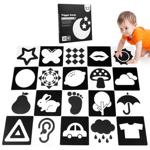 20 Stück Kontrastkarten Baby, 0-3 Monate Sensory Toys Karten Schwarz Weiß Hohe Kontrastkarten Baby Spielzeug Erstausstattung für Neugeborene die Entwicklung des Säuglingshirns 40 Seiten 14x14cm 20 Stück Kontrastkarten Baby, 0-3 Monate Sensory Toys Karten Schwarz Weiß Hohe Kontrastkarten Baby Spielzeug Erstausstattung für Neugeborene die Entwicklung des Säuglingshirns 40 Seiten 14x14cm von Tiryns
