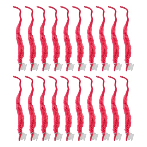 20 PCs Fuzzy Wurm Spielzeug, 22 cm/8.7in Soft Touch String Wurm Haustiere Fuzzy Wurms auf String Bulk Trick Toy Party Gefälligkeiten für Kid Cat (Rosa) von Tissting