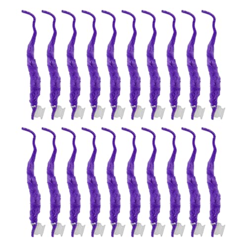 20 PCs Fuzzy Wurm Spielzeug, 22 cm/8.7in Soft Touch String Wurm Haustiere Fuzzy Wurms auf String Bulk Trick Toy Party Gefälligkeiten für Kid Cat (Violett) von Tissting