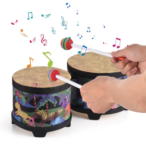 Bodentrommel für 5 Zoll und 6 Zoll Trommel Percussion Instrument Weihnachten Geburtstag Bongo Bodentrommeln mit 2 Trommelschlägeln Musikinstrument Bodentrommel für 5 Zoll und 6 Zoll Trommel Percussion Instrument Weihnachten Geburtstag Bongo Bodentrommeln mit 2 Trommelschlägeln Musikinstrument von Tissting