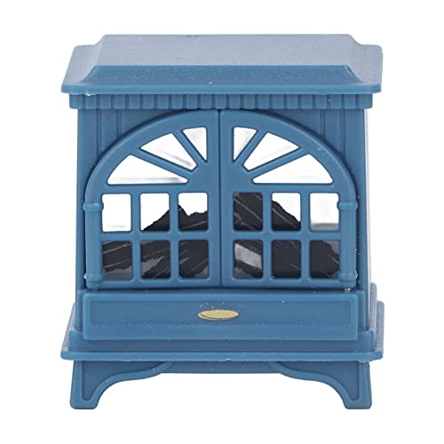 Puppenhaus möbel und Zubehör von Puppenhaus Kamin mit LED-Licht, Kunststoff-Miniatur-Kamin Puppenhaus Mini Möbel Dekoration Zubehör (Königsblau) von Tissting