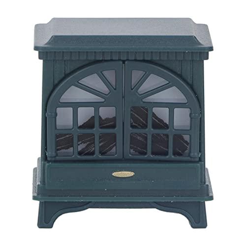 Puppenhaus möbel und Zubehör von Puppenhaus Kamin mit LED-Licht, Kunststoff-Miniatur-Kamin Puppenhaus Mini Möbel Dekoration Zubehör (Marineblau) von Tissting