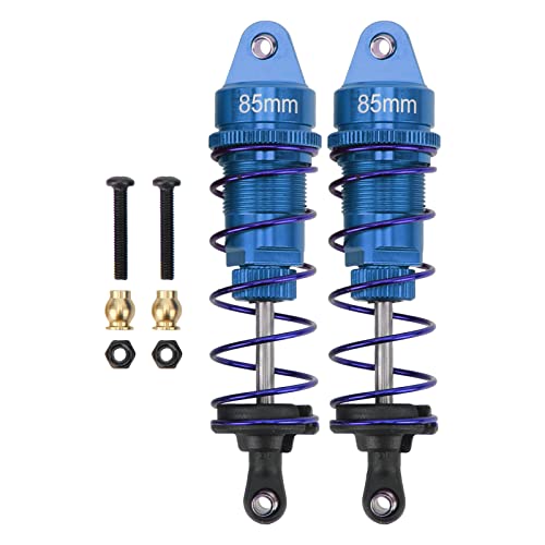 Tissting 2 Stück RC Stoßdämpfer, 85mm/3,3 Zoll Aluminium Legierung RC Car Feder Dämpfer Öl Druck Einstellbar Zusammengebaut RC Dämpfer Set für 1/10 RC Auto(Blau) von Tissting