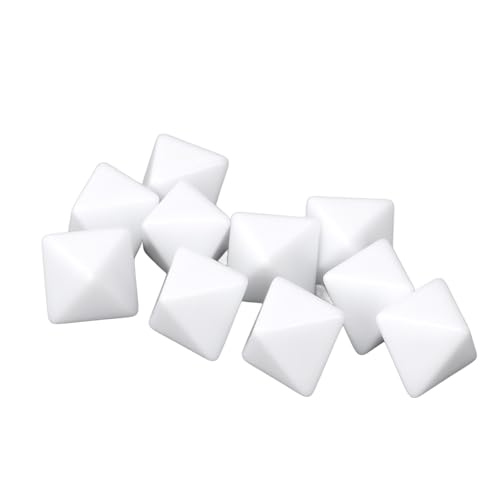 Tissting 30 Stück weiß Leere Würfel, 8 Seitiger 16 mm Würfel Kunststoff DIY Blankowürfel für Klassenzimmer, Brettspiele, DIY Aufkleber, Zählen, Unterricht, Spaß Machen von Tissting