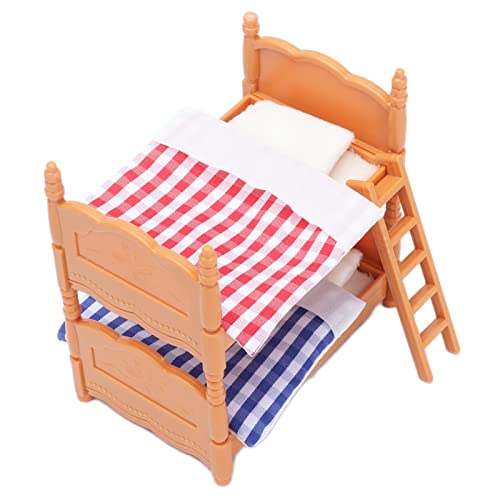 Tissting Puppenhaus Etagenbett mit Leiter aus Kunststoff, Mini-Doppelbett für Puppenmöbel, kompakte Größe für Kinderzimmerdekoration, Lernspielzeug zur Förderung der Feinmotorik fü Tissting Puppenhaus Etagenbett mit Leiter aus Kunststoff, Mini-Doppelbett für Puppenmöbel, kompakte Größe für Kinderzimmerdekoration, Lernspielzeug zur Förderung der Feinmotorik fü von Tissting