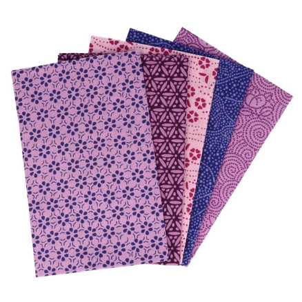 Tissu de Marie Fat Quarter Stoff Baumwolle Amethyst 50x57cm - 5 Stk von Tissu de Marie