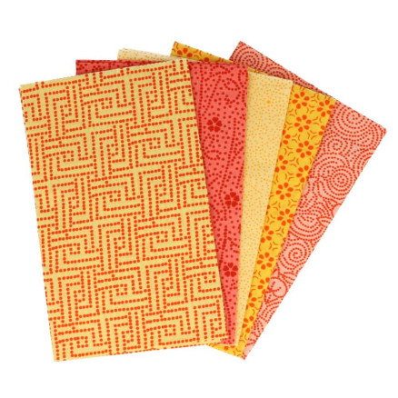 Tissu de Marie Fat Quarter Stoff Baumwolle Bernstein 50x57cm - 5 Stk von Tissu de Marie