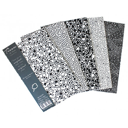 Tissu de Marie Fat Quarter Stoff Baumwolle Onyx 50x57cm - 5 Stk von Tissu de Marie