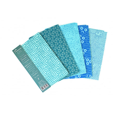 Tissu de Marie Fat Quarter Stoff Türkis 50x57cm - 5 Stk von Tissu de Marie