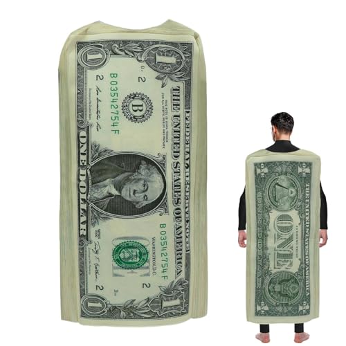 Tisujune Dollar Kostüm - Bargeld Kostüm - Karneval Halloween Festivitäten Theater Party Frauen Männer Geburtstagsfeier von Tisujune