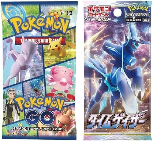 2 x Pokemon Karten Bundle Booster Packs – Japanisch – Time Gazer & Pokemon GO + TitanCards® Toploader von Titan Cards