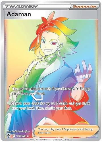 Adaman 199/189 seltene Regenbogen-Pokemon-Karte (SWSH Astral Radiance) + 1 x TitanCards® Toploader von Titan Cards