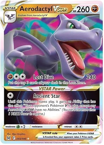 Aerodactyl VSTAR 093/196 Seltene Pokémon-Karte Vstar (Sworld & Shield Lost Origin) + TitanCards® Toploader von Titan Cards