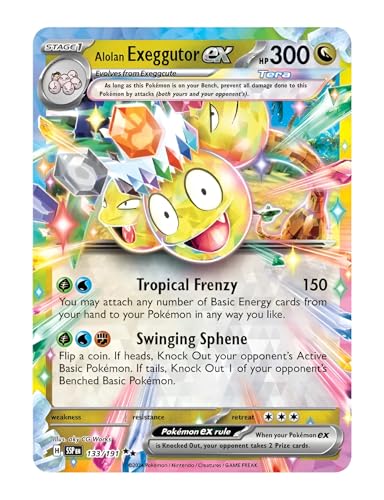 Alolan Exeggutor ex 133/191 ultra-seltene Pokemon-Karte, seltene Pokémon-Karten, Pokémon EX, Surging Sparks, Pokemon-Scharlachrot und Violett, Titan Cards authentifiziert Alolan Exeggutor ex 133/191 ultra-seltene Pokemon-Karte, seltene Pokémon-Karten, Pokémon EX, Surging Sparks, Pokemon-Scharlachrot und Violett, Titan Cards authentifiziert von Titan Cards