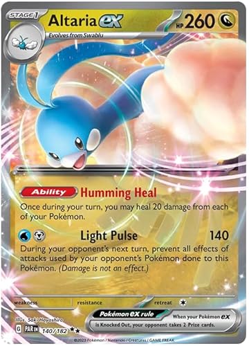 Altaria ex 140/182 Double Rare Pokemon Karte (SV04 Paradox Rift) + 1x TitanCards® Toploader von Titan Cards