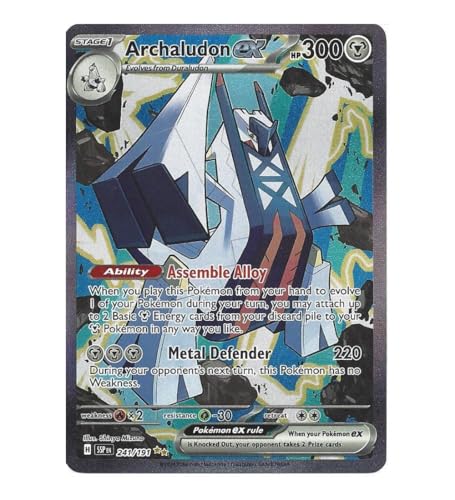 Archaludon ex 241/191 Special Illustration, seltene Kunst, Pokemon-Karte, seltene Pokémon-Karten, glänzende Pokémon, Surging Sparks, Pokemon-Scharlachrot und Violett, Titan Cards authentifiziert Archaludon ex 241/191 Special Illustration, seltene Kunst, Pokemon-Karte, seltene Pokémon-Karten, glänzende Pokémon, Surging Sparks, Pokemon-Scharlachrot und Violett, Titan Cards authentifiziert von Titan Cards