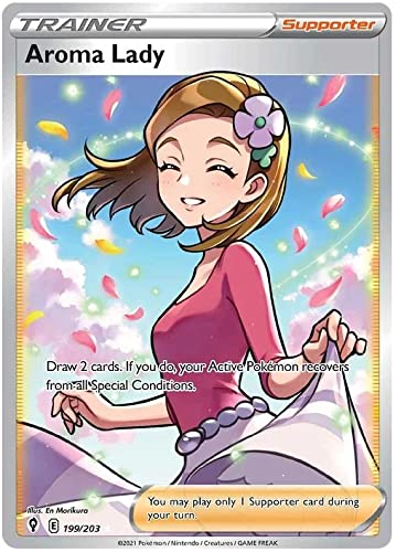 Aroma Lady 199/203 Ultra Rare Pokemon Karte (SWSH Evolving Skies) + TitanCards® Toploader von Titan Cards