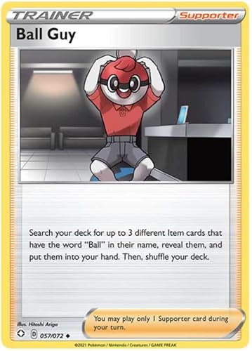 Ball Guy 057/072 Uncommon Pokemon Card (Shining Fates) + TitanCards® Toploader von Titan Cards