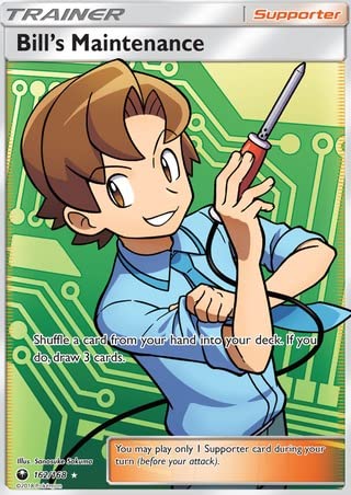 Bill's Maintenance 162/168 Full Art Pokemon Karte (Himmlischer Sturm) + 1x TitanCards® Toploader von Titan Cards