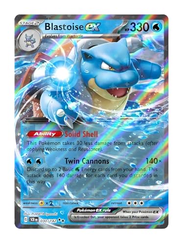 Blastoise ex 030/142 Ultraseltene Pokemon-Karte, seltene Pokémon-Karten, Pokémon EX, Sternkrone, Pokemon-Scharlachrot und Violett, Titan Cards authentifiziert von Titan Cards