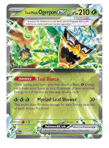 Blaugrüne Maske, Ogerpon ex 012/131, ultra-seltene Pokemon-Karte, seltene Pokémon-Karten, Pokémon EX, prismatische Entwicklungen, Pokemon-Scharlachrot und Violett, Titan Cards authentifiziert Blaugrüne Maske, Ogerpon ex 012/131, ultra-seltene Pokemon-Karte, seltene Pokémon-Karten, Pokémon EX, prismatische Entwicklungen, Pokemon-Scharlachrot und Violett, Titan Cards authentifiziert von Titan Cards