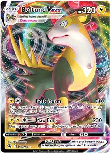 Boltund VMAX 104/264 seltene VMAX Pokemon Karte (SWSH Fusion Strike) + 1x TitanCards® Toploader von Titan Cards